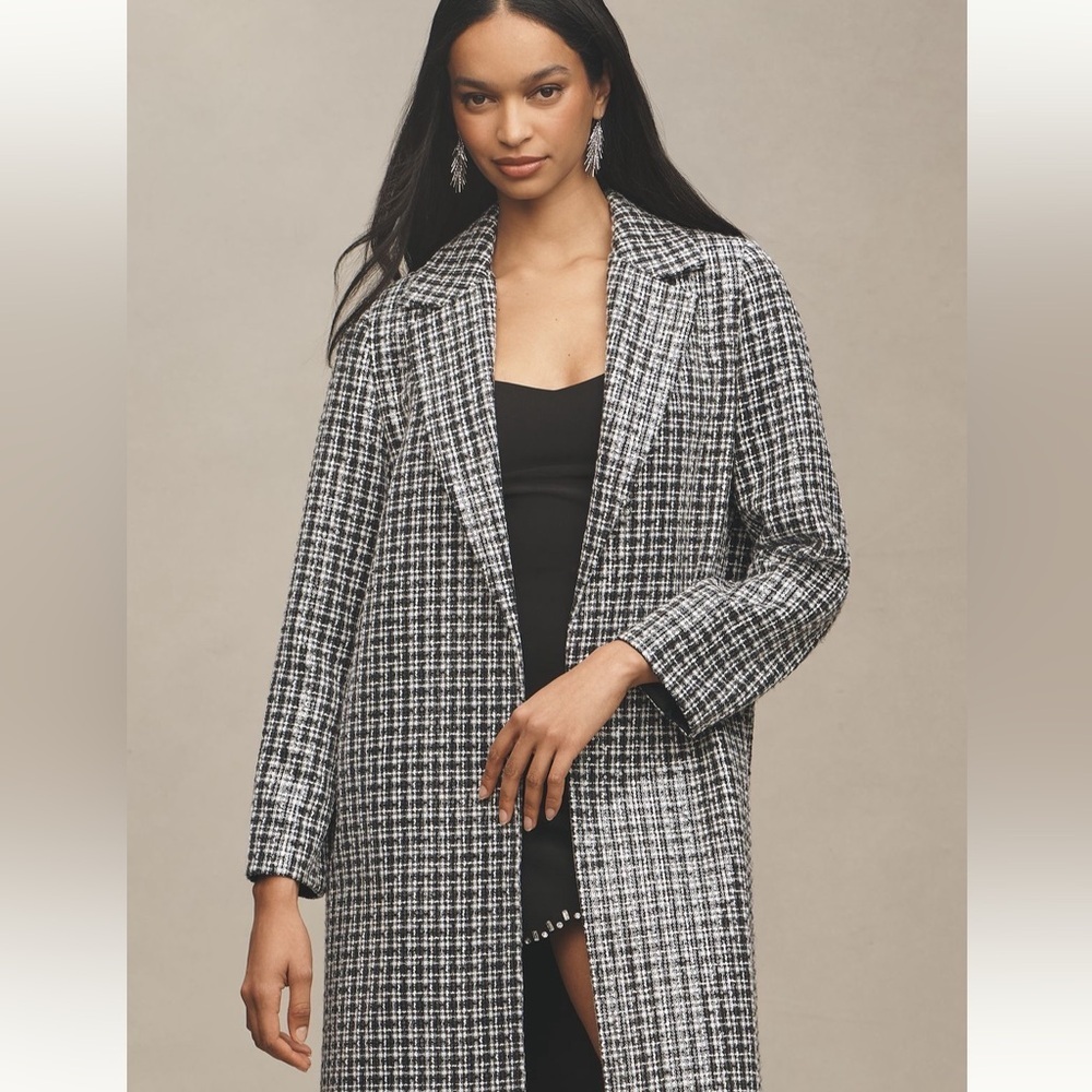 Mare Mare X Anthropologie Sequin Tweed Long Coat